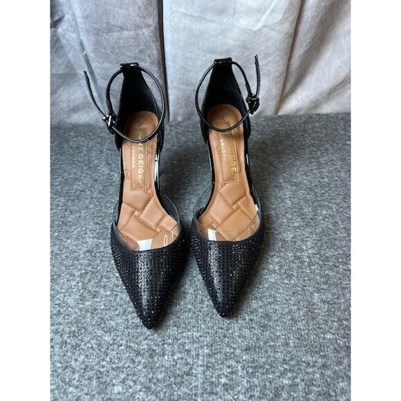Kurt Geiger London Brixton Lock Charm Stiletto Pump Black, Size EU 35, US 4.5, - Picture 2 of 12